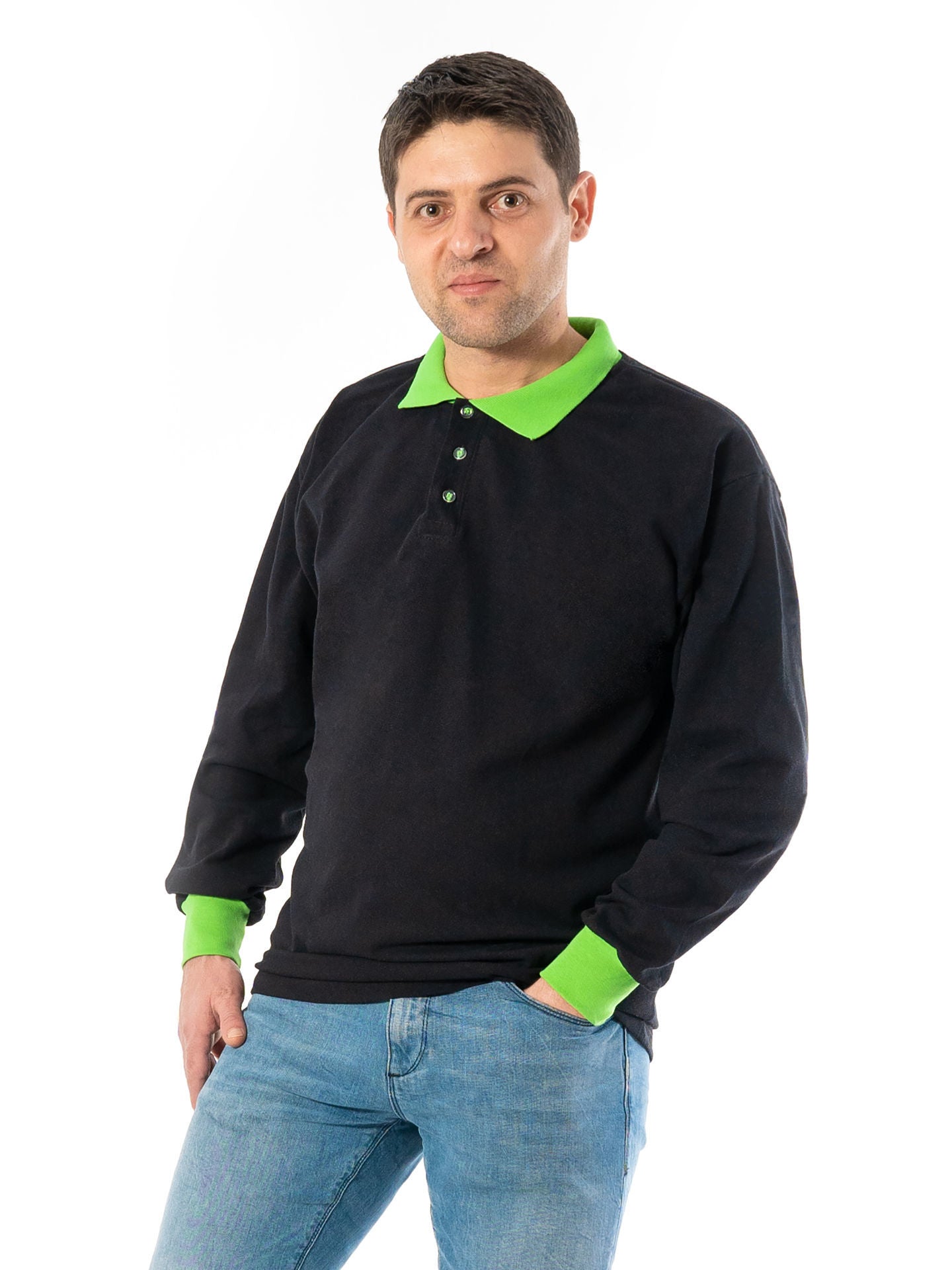 Tricou Polo Bărbați 1046 cu Mânecă Lungă din Bumbac