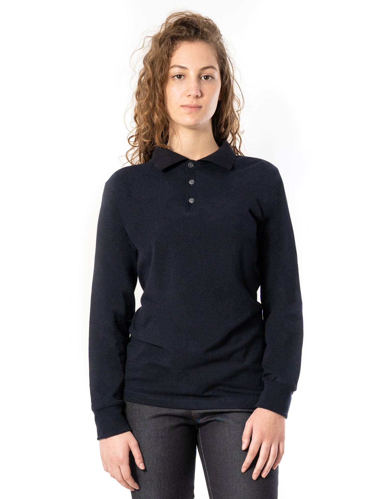 Tricou Polo Damă 1015 cu Mânecă Lungă din Bumbac