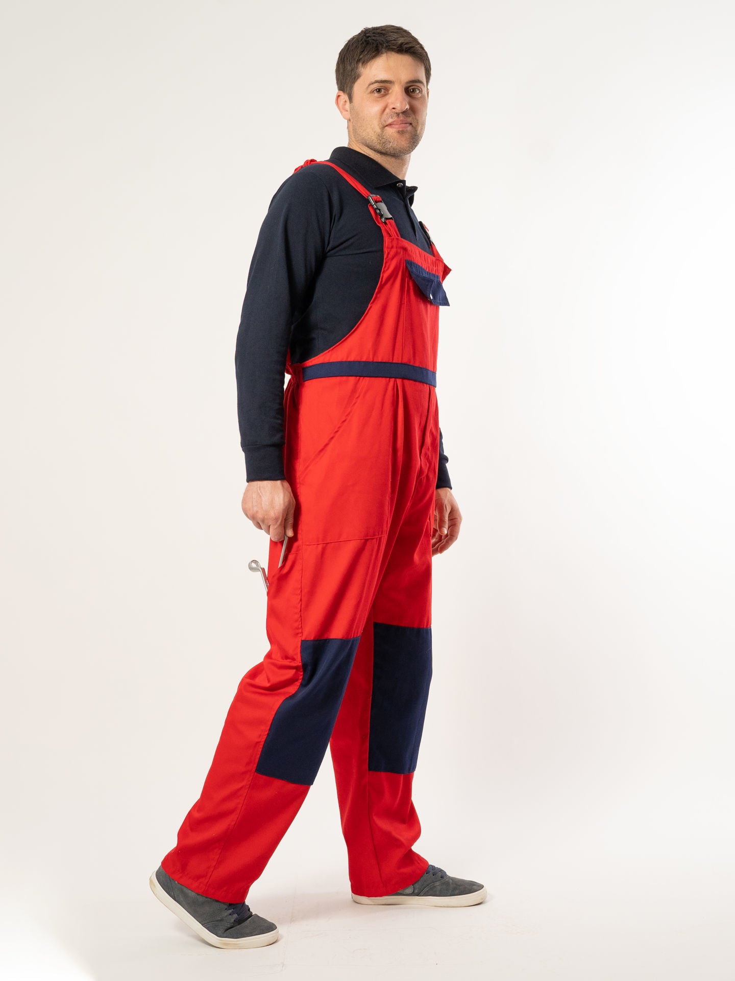 Pantalon cu Pieptar 1092 Bicolor din Tercot