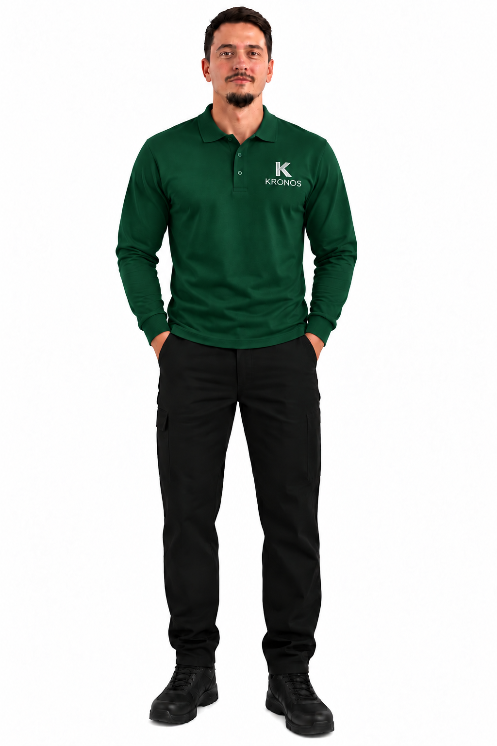 Tricou Polo Bărbați cu Mânecă Lungă din Bumbac