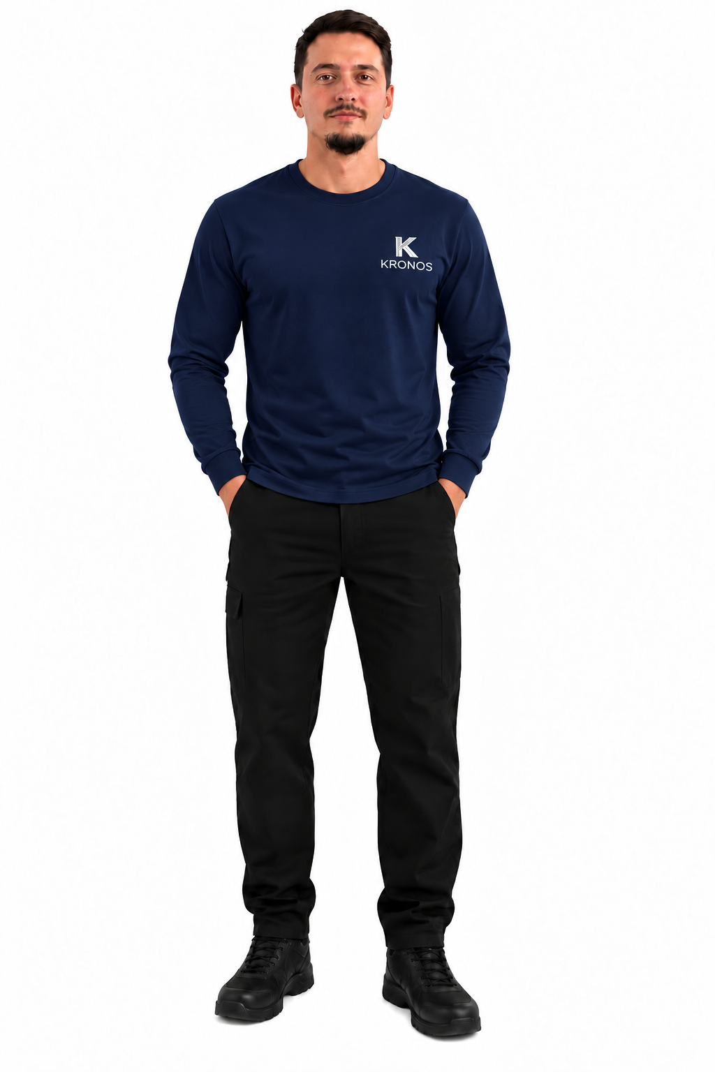 Tricou Bărbați cu Mânecă Lungă din Bumbac