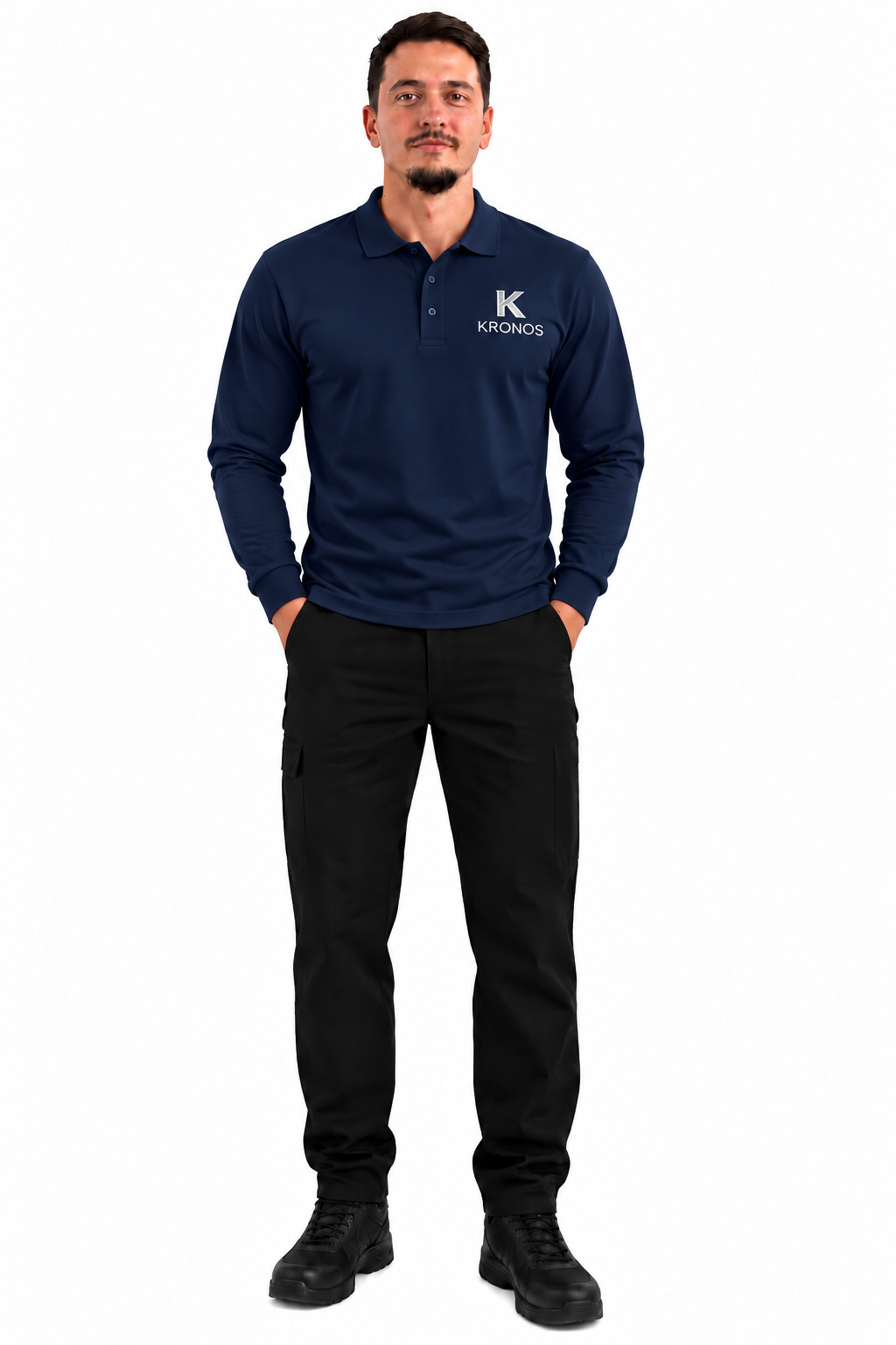 Tricou Polo Bărbați cu Mânecă Lungă din Bumbac