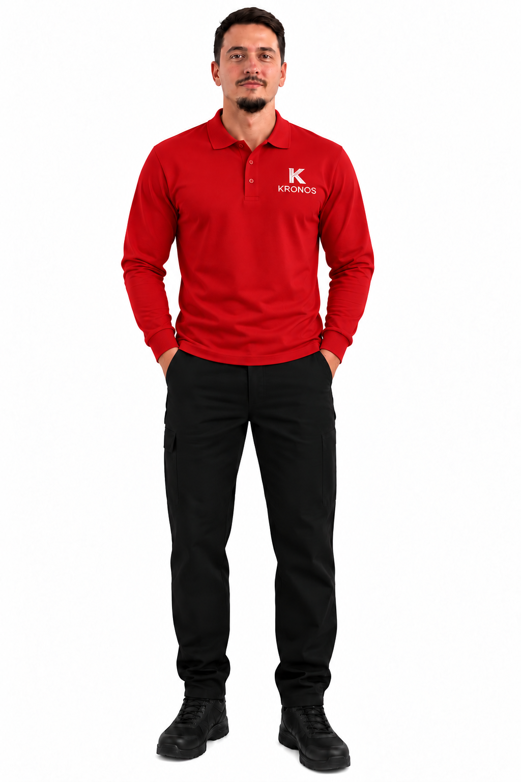 Tricou Polo Bărbați cu Mânecă Lungă din Bumbac
