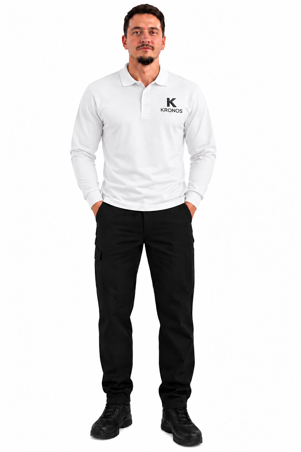 Tricou Polo Bărbați cu Mânecă Lungă din Bumbac