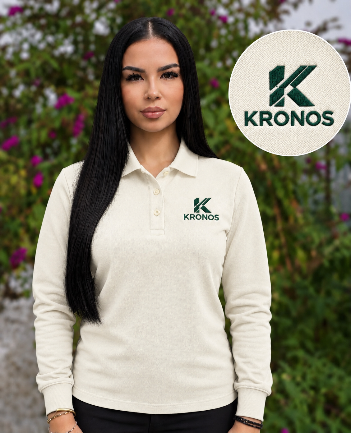 Tricou Polo Damă cu Mânecă Lungă din Bumbac