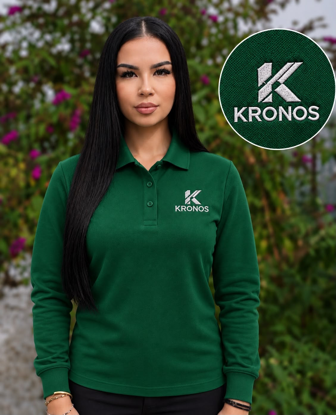 Tricou Polo Damă cu Mânecă Lungă din Bumbac